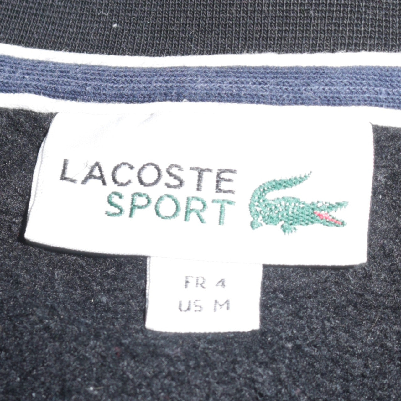 Lacoste Sport Men Black M Crew Neck Cotton Fleece Sweatshirt