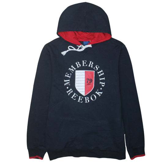 Reebok Men's Navy Blue Pullover Hoodie M Graphic Sportswear