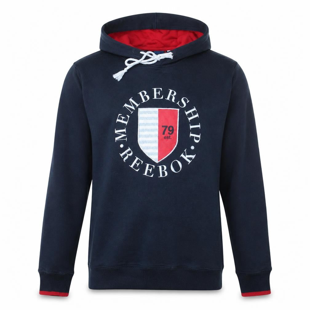 Reebok Men's Navy Blue Pullover Hoodie M Graphic Sportswear