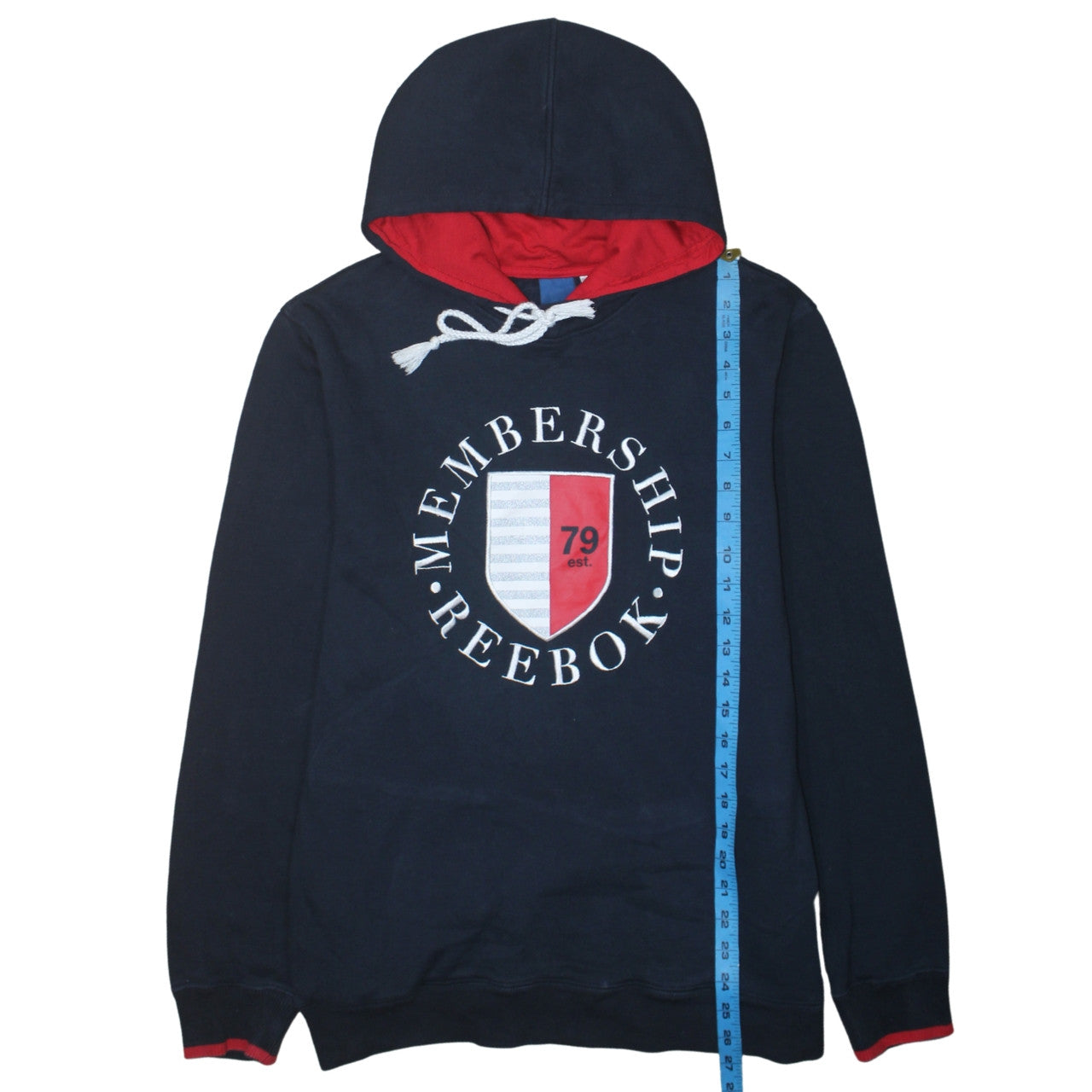 Reebok Men's Navy Blue Pullover Hoodie M Graphic Sportswear
