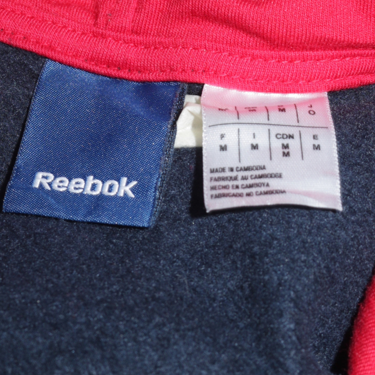 Reebok Men's Navy Blue Pullover Hoodie M Graphic Sportswear