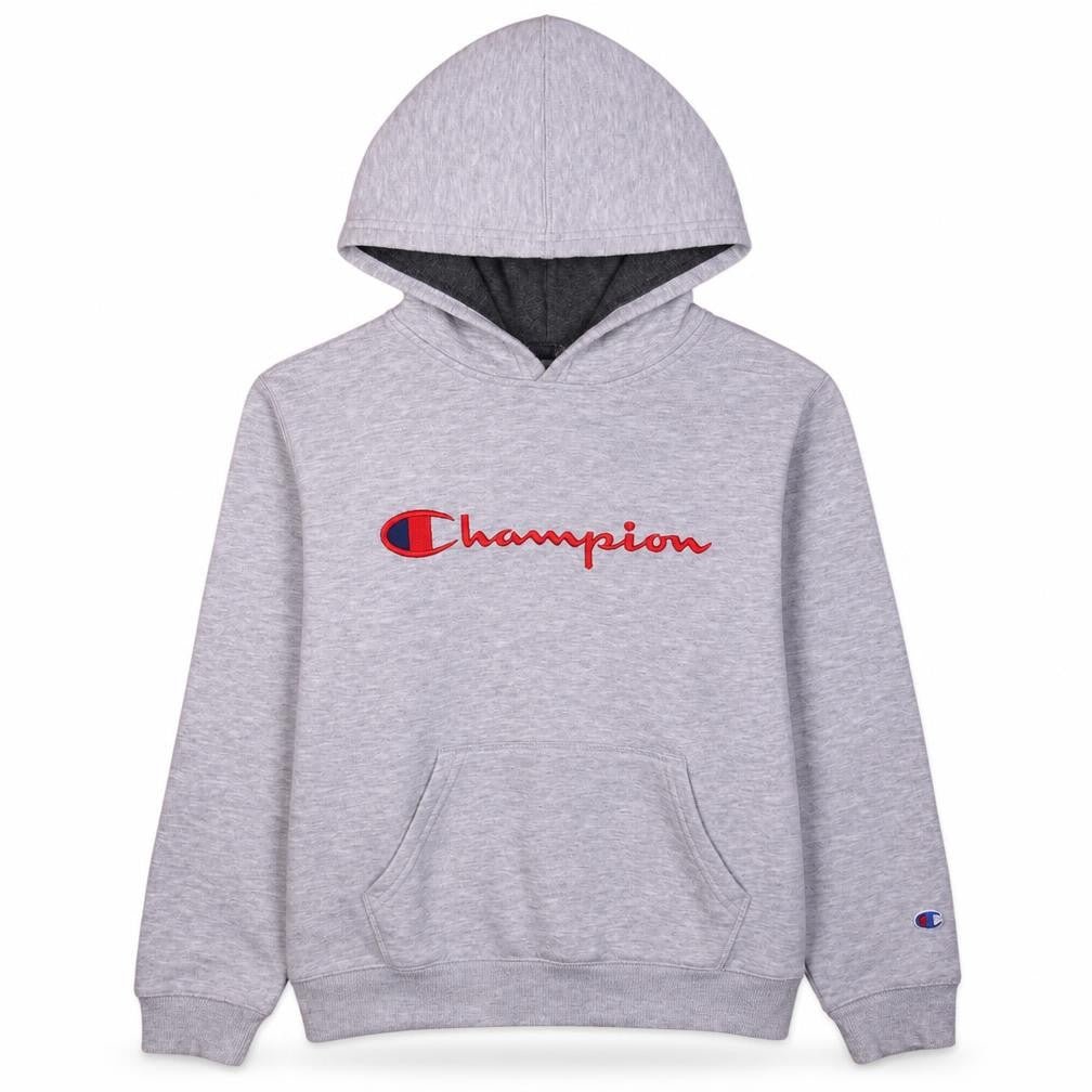 Champion Womens Grey Pullover Hoodie L Logo Embroidered Sweatshirt