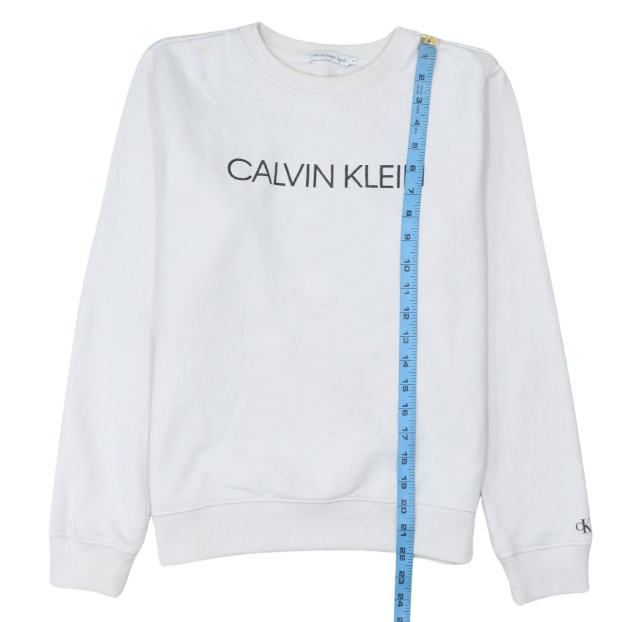 Calvin Klein Jeans Women's White Logo Sweatshirt Size 14