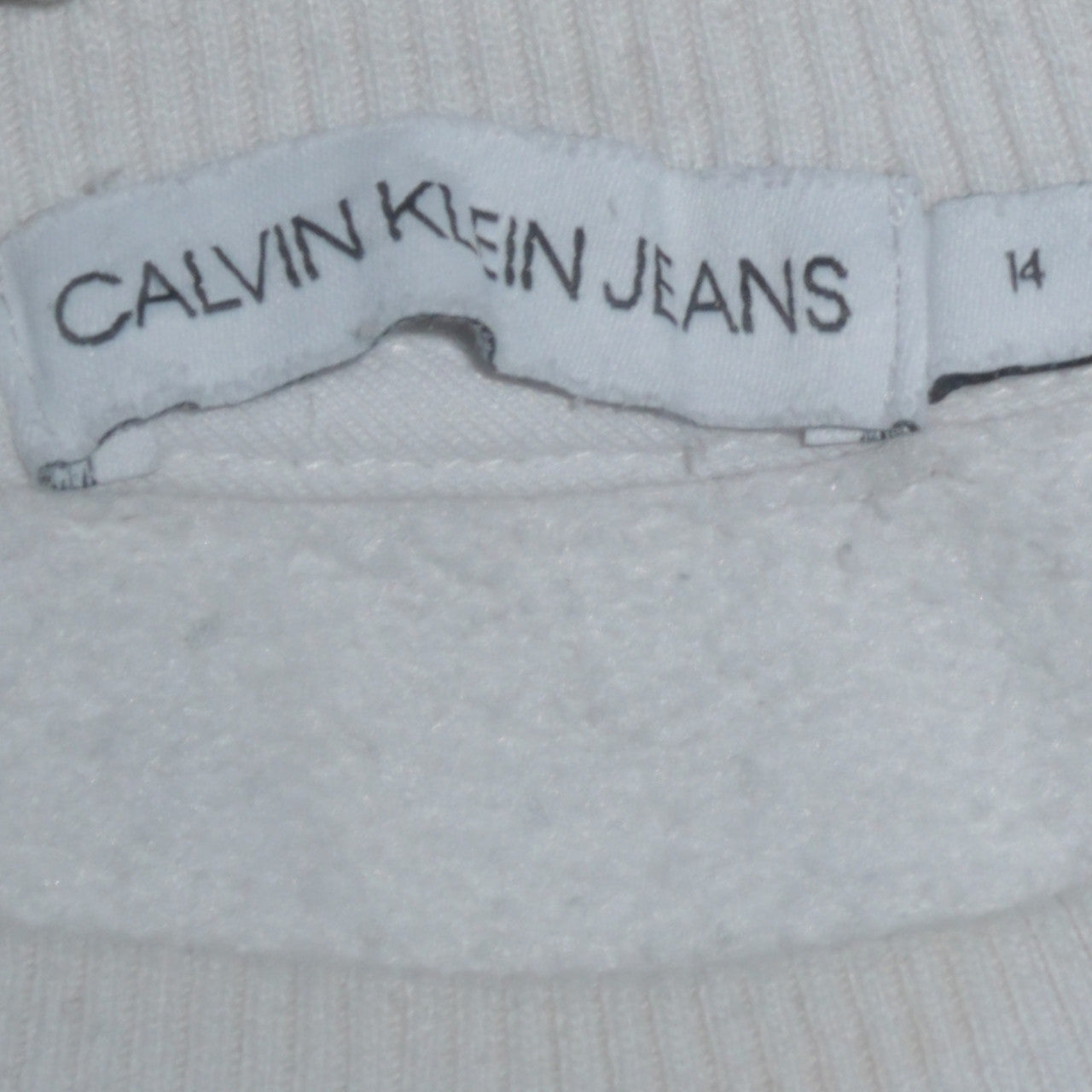 Calvin Klein Jeans Women's White Logo Sweatshirt Size 14