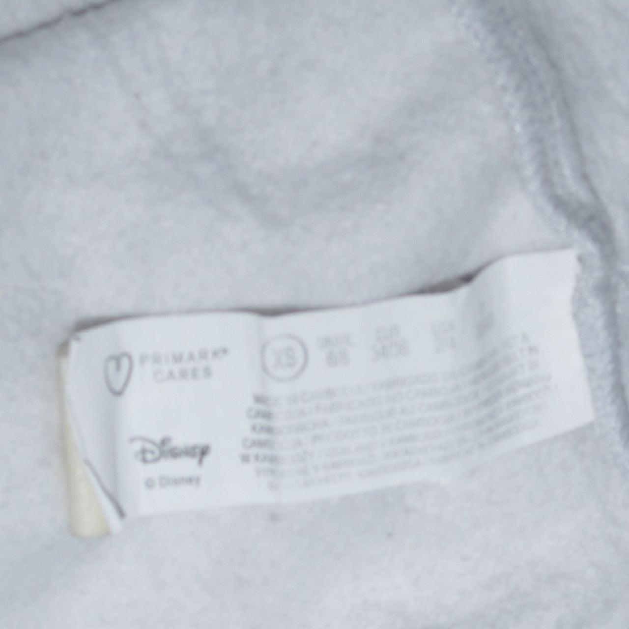 Disney Women's Grey Stitch Hoodie XS Pullover Hooded Sweatshirt
