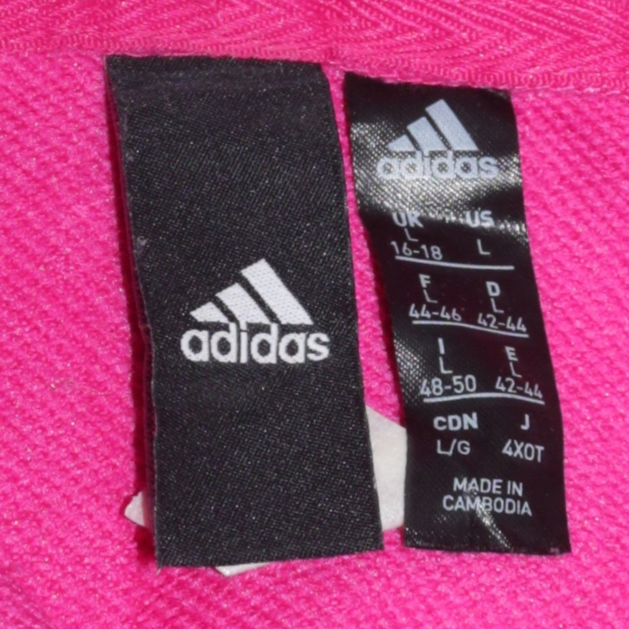 Adidas Women’s Pink Pullover Hoodie Size L 16-18 Logo Cotton Blend