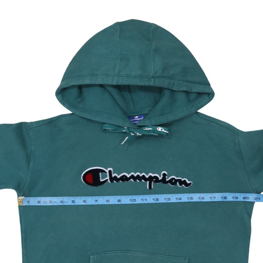 Champion Men's Green XS Pullover Hoodie Embroidered Logo