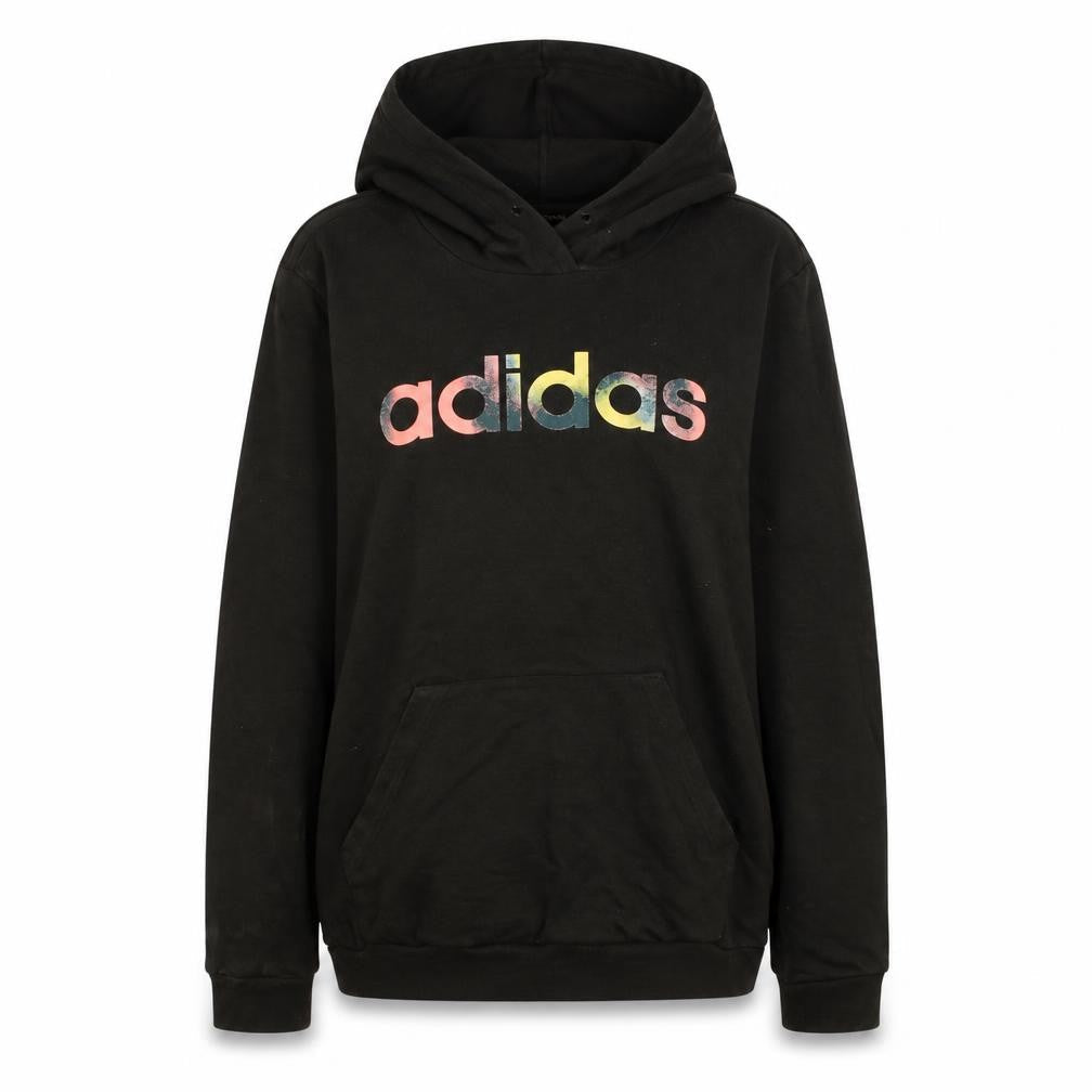 Adidas Women's Black Pullover Hoodie Size M Rainbow Logo Climalite