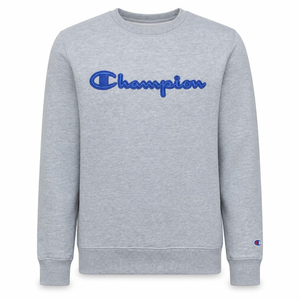 Champion Men's Grey Embroidered Logo Crew Neck Sweatshirt Size S