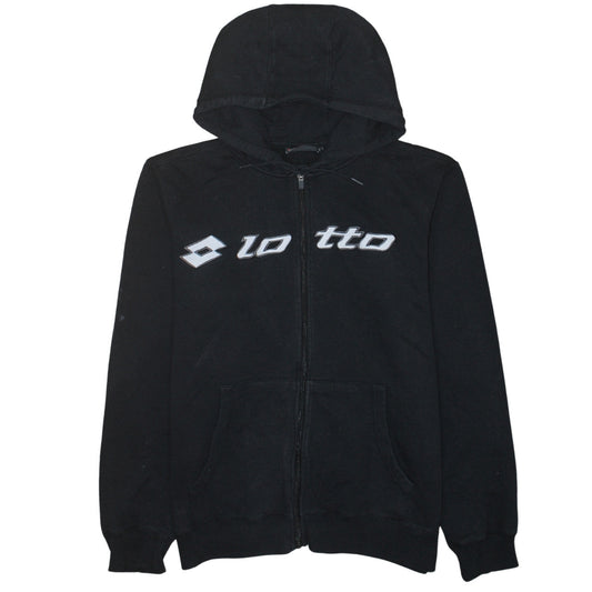 Lotto Men's Black Full Zip Hoodie Size L Sportswear Fleece