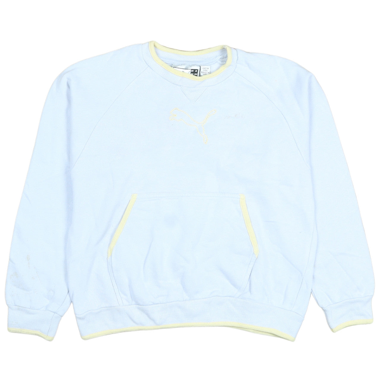Puma Girls Blue Pullover Sweatshirt 10 Years Logo Crew Neck Fleece