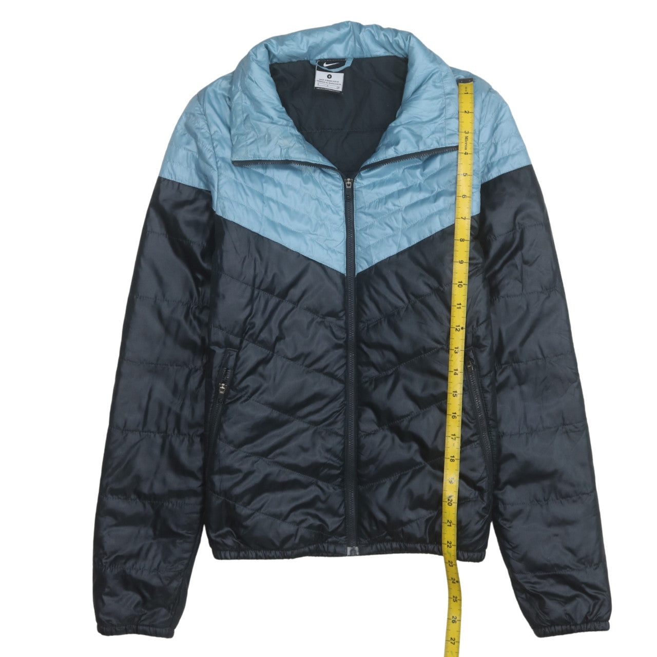 Nike Boys Blue Colourblock Puffer Jacket Size S Full Zip Winter Coat