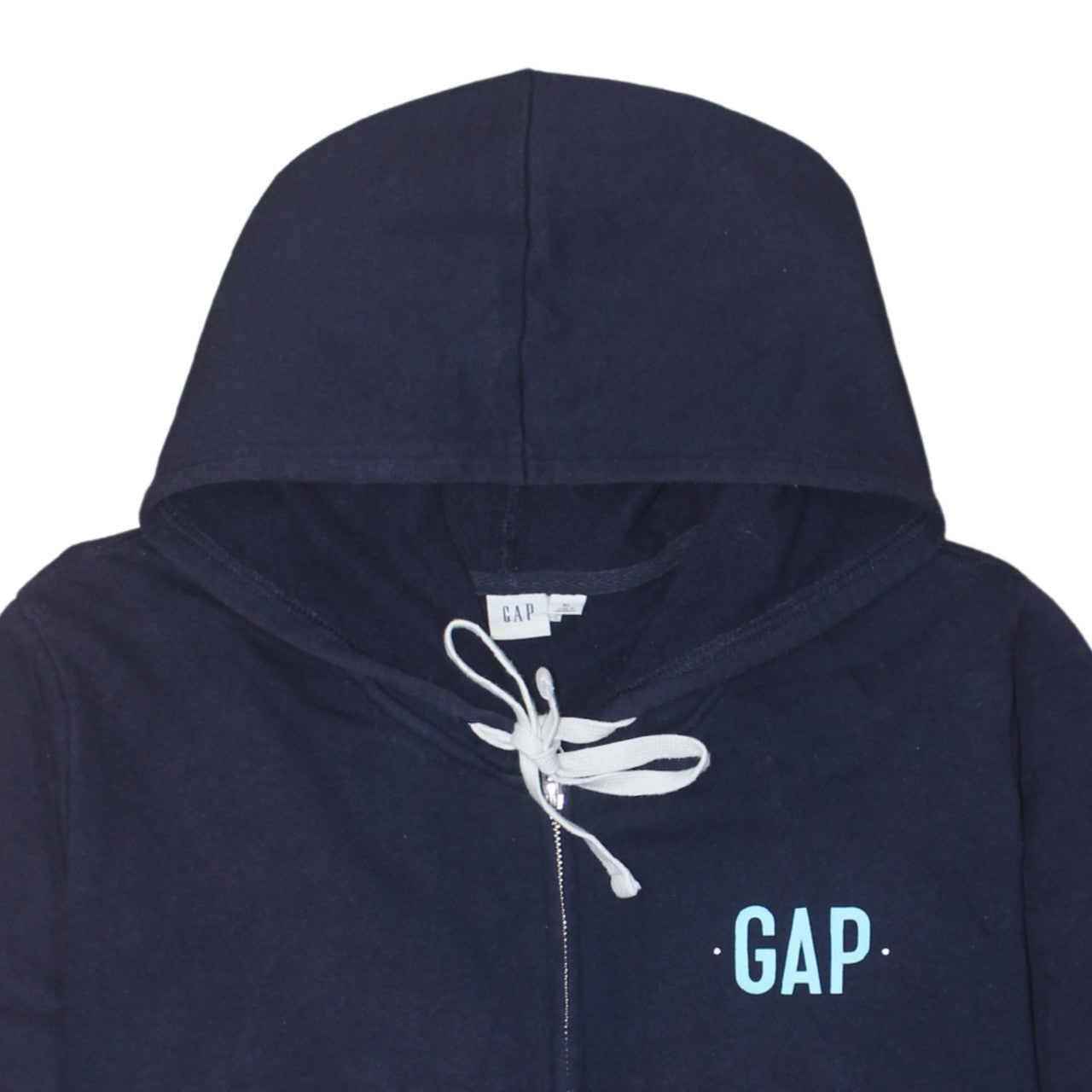 GAP Men's Navy Blue Full Zip Hoodie XL Classic Logo Cotton Blend