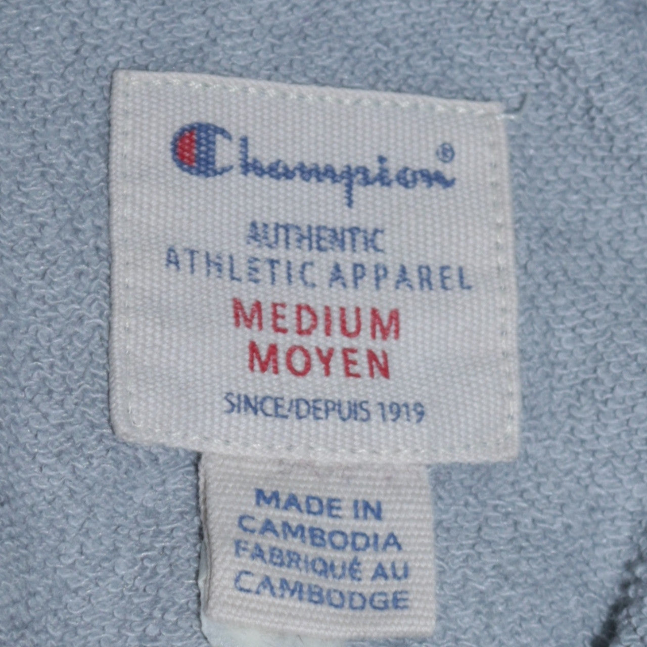 Champion Men's Grey Medium Pullover Hoodie with Embroidered Logo