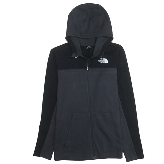 The North Face Boys Black Full Zip Hoodie Size L Cotton Blend Outdoor