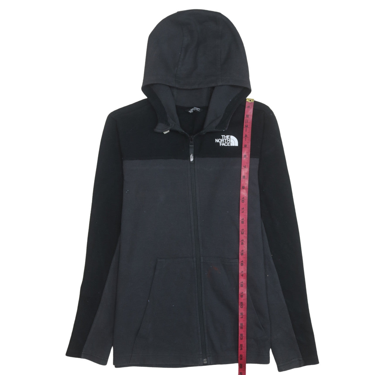 The North Face Boys Black Full Zip Hoodie Size L Cotton Blend Outdoor