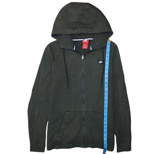 Nike Men's Green Full Zip Hoodie M Logo Sportswear Jacket