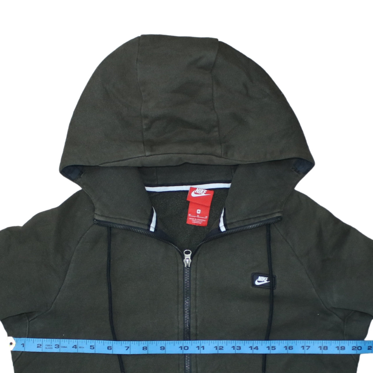 Nike Men's Green Full Zip Hoodie M Logo Sportswear Jacket