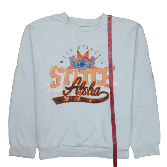 Disney Stitch at George Women's Cream 2XL Pullover Sweatshirt
