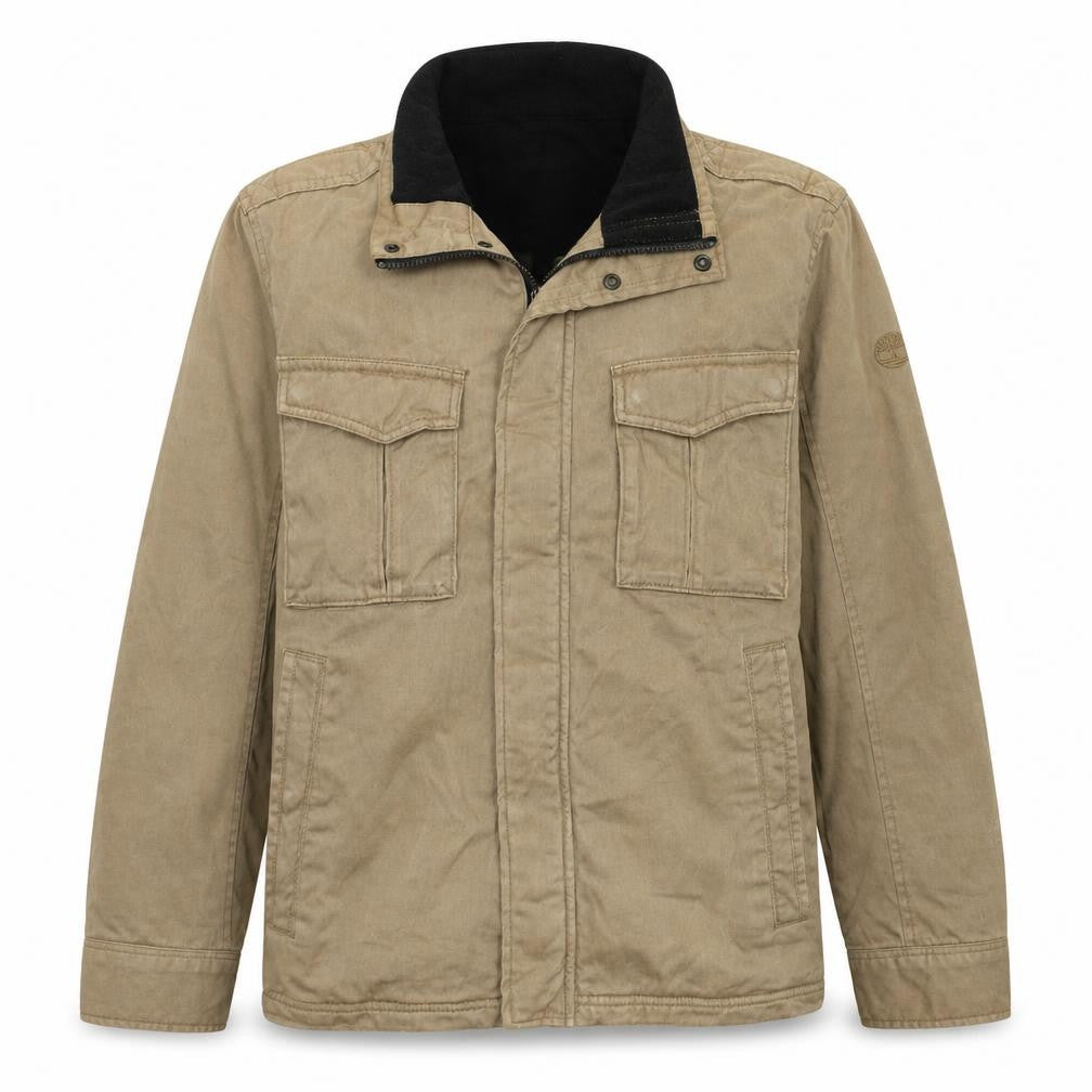 Timberland Men's Beige Cotton Military Jacket Size S