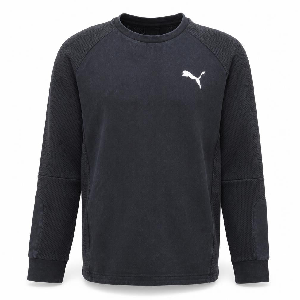 Puma Men's Black Cotton Crew Neck Long Sleeve Sports Sweatshirt M
