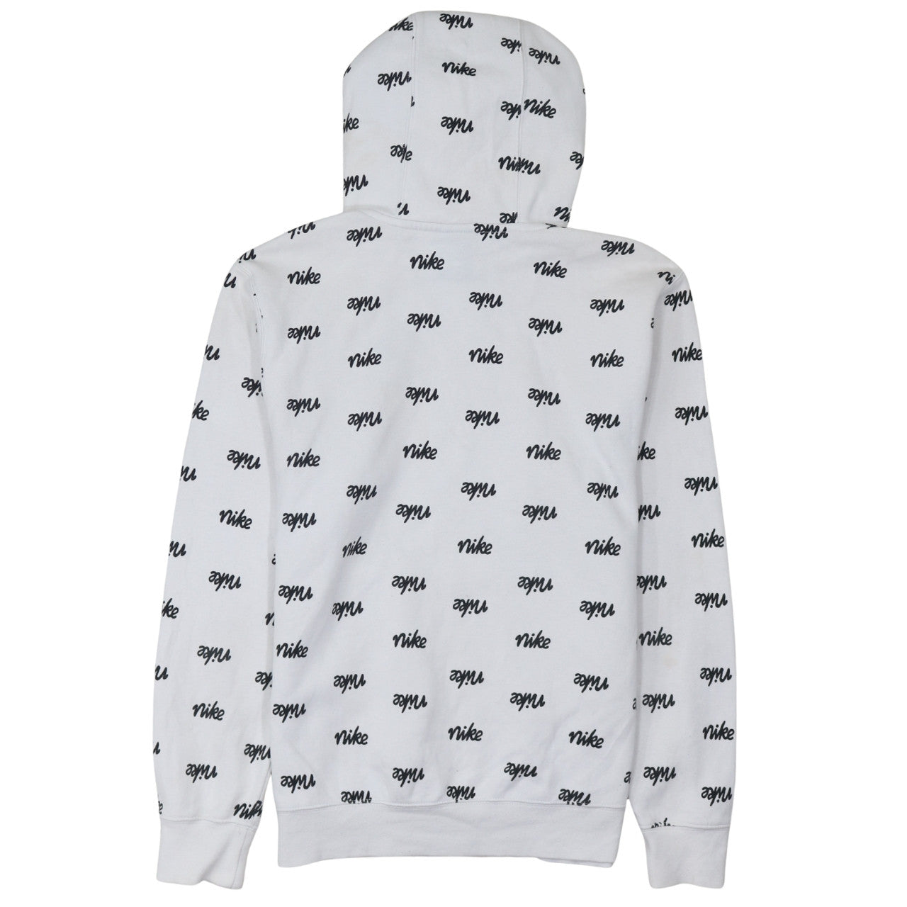 Nike Men's White Small Pullover Hoodie with Logo Print