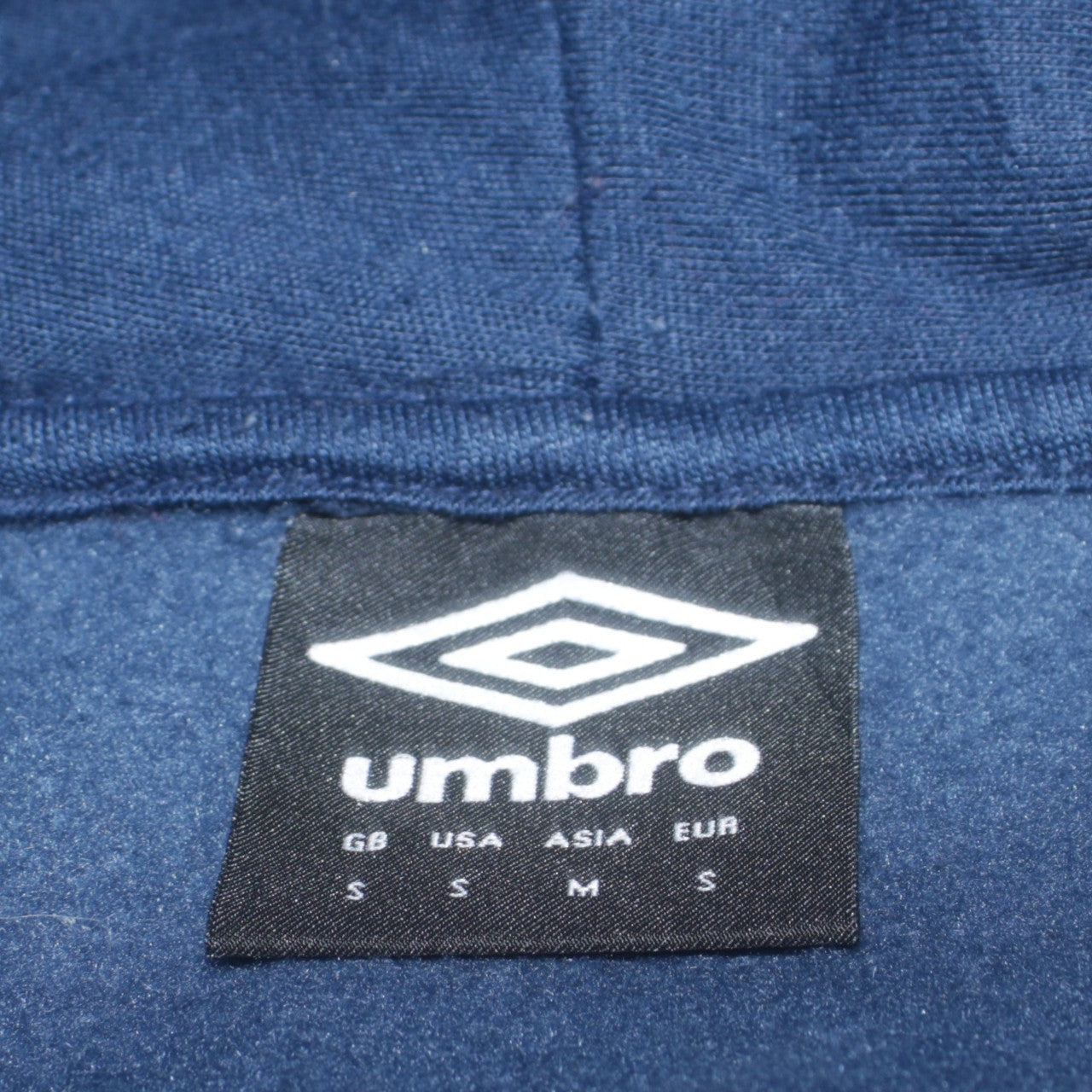 Umbro Men's Blue Full Zip Hoodie Size S Sports Fleece Sweatshirt