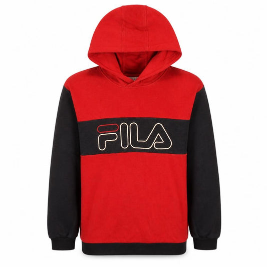 Fila Boys Red and Black Pullover Hoodie 13-14 Years Graphic Logo Cotton