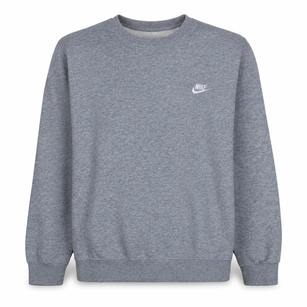 Nike Men's Grey Crew Neck Logo Sweatshirt M Regular Fit Pullover