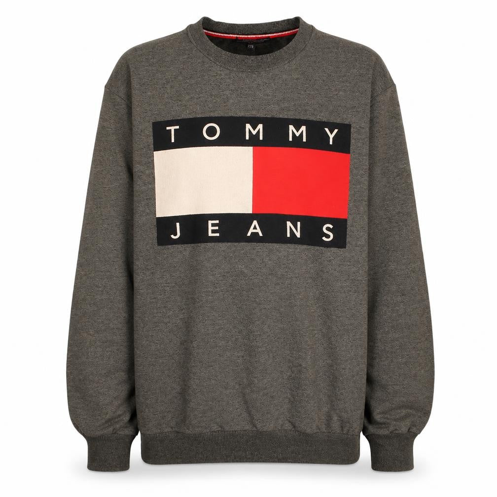Tommy Hilfiger Men’s Grey XL Logo Pullover Sweatshirt