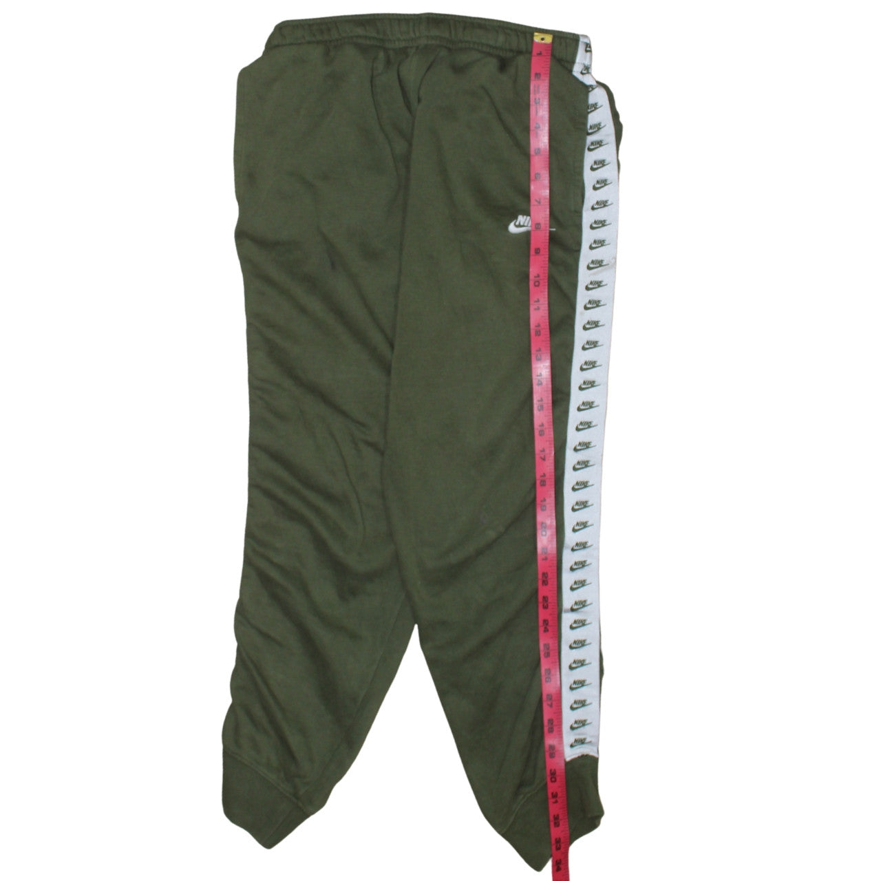 Nike Men's Green Track Pants L Side Stripe Cotton Blend