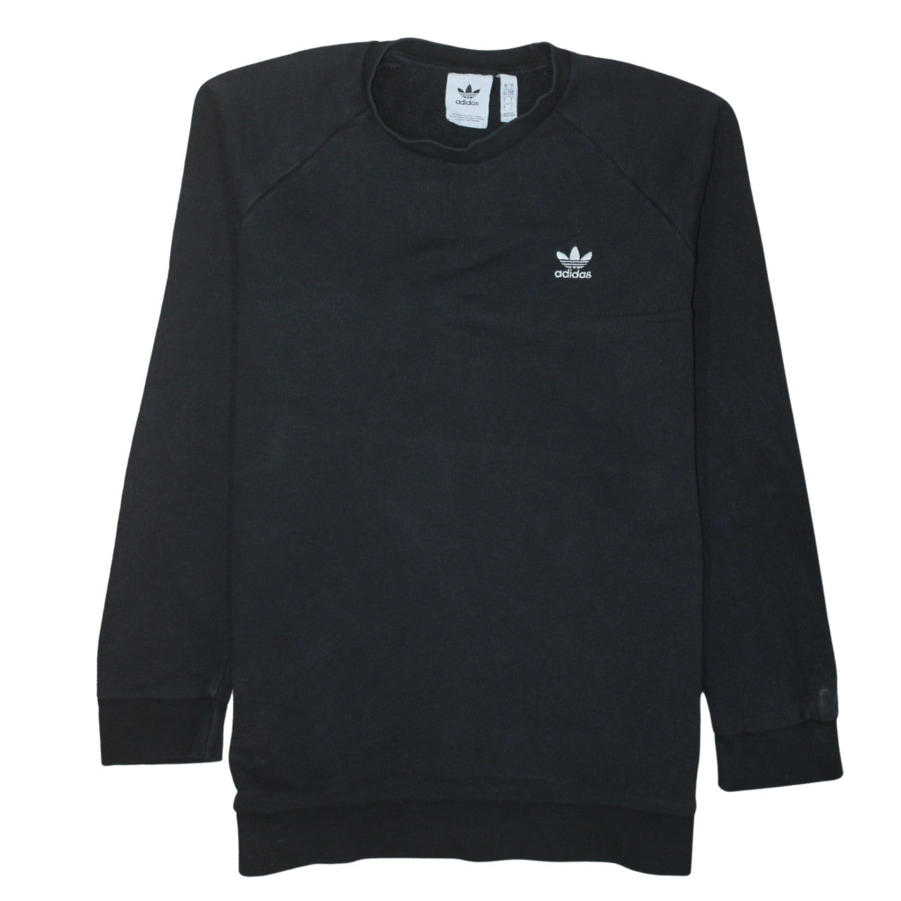 Adidas Mens Black Long Sleeve Crew Neck Pullover Sweatshirt L