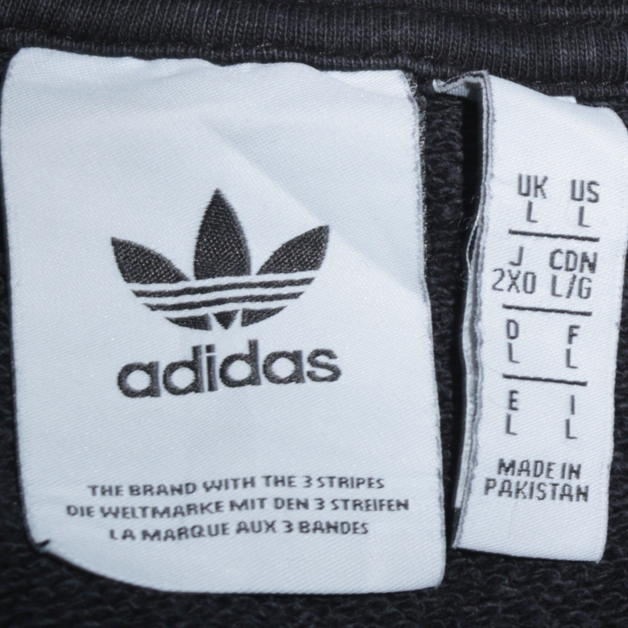 Adidas Mens Black Long Sleeve Crew Neck Pullover Sweatshirt L