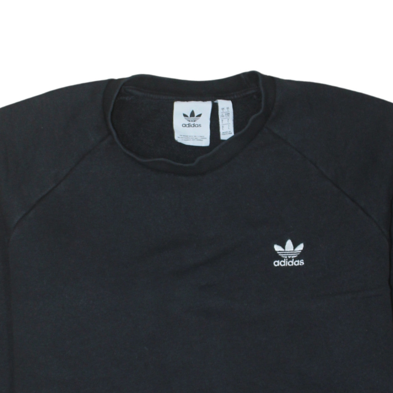 Adidas Mens Black Long Sleeve Crew Neck Pullover Sweatshirt L