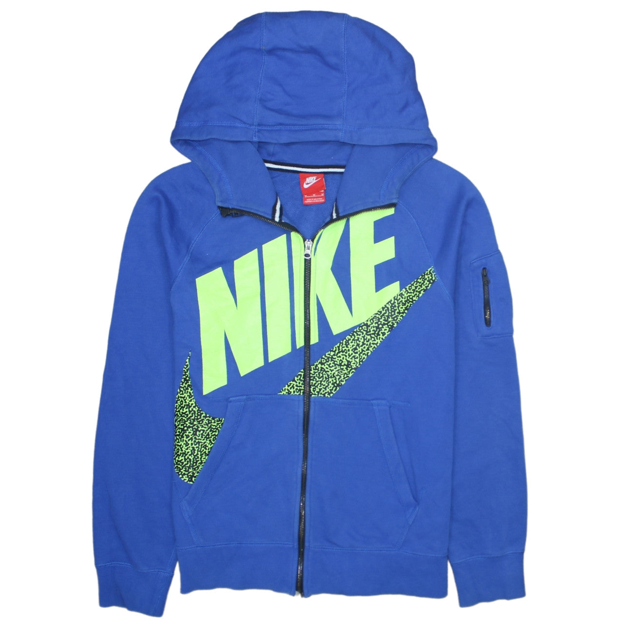 Nike Men's Blue Full Zip Hoodie M Sportswear Graphic Print