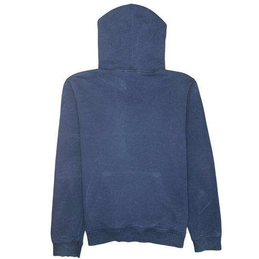Adidas Mens Blue Pullover Hoodie L Logo Graphic Fleece Sweatshirt