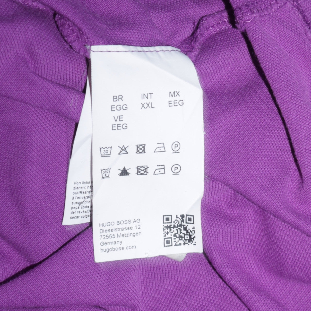 Hugo Boss Men's Purple Cotton 2XL Polo Shirt