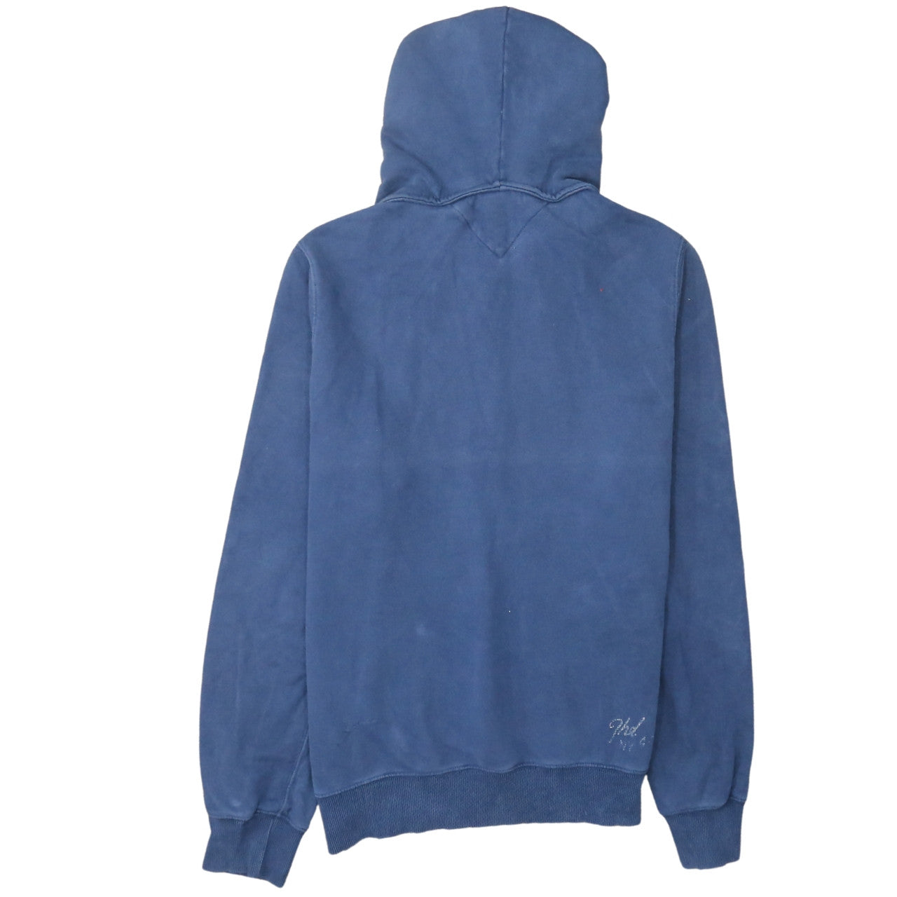 Hilfiger Denim Men's Blue Pullover Hoodie L Cotton Classic Logo
