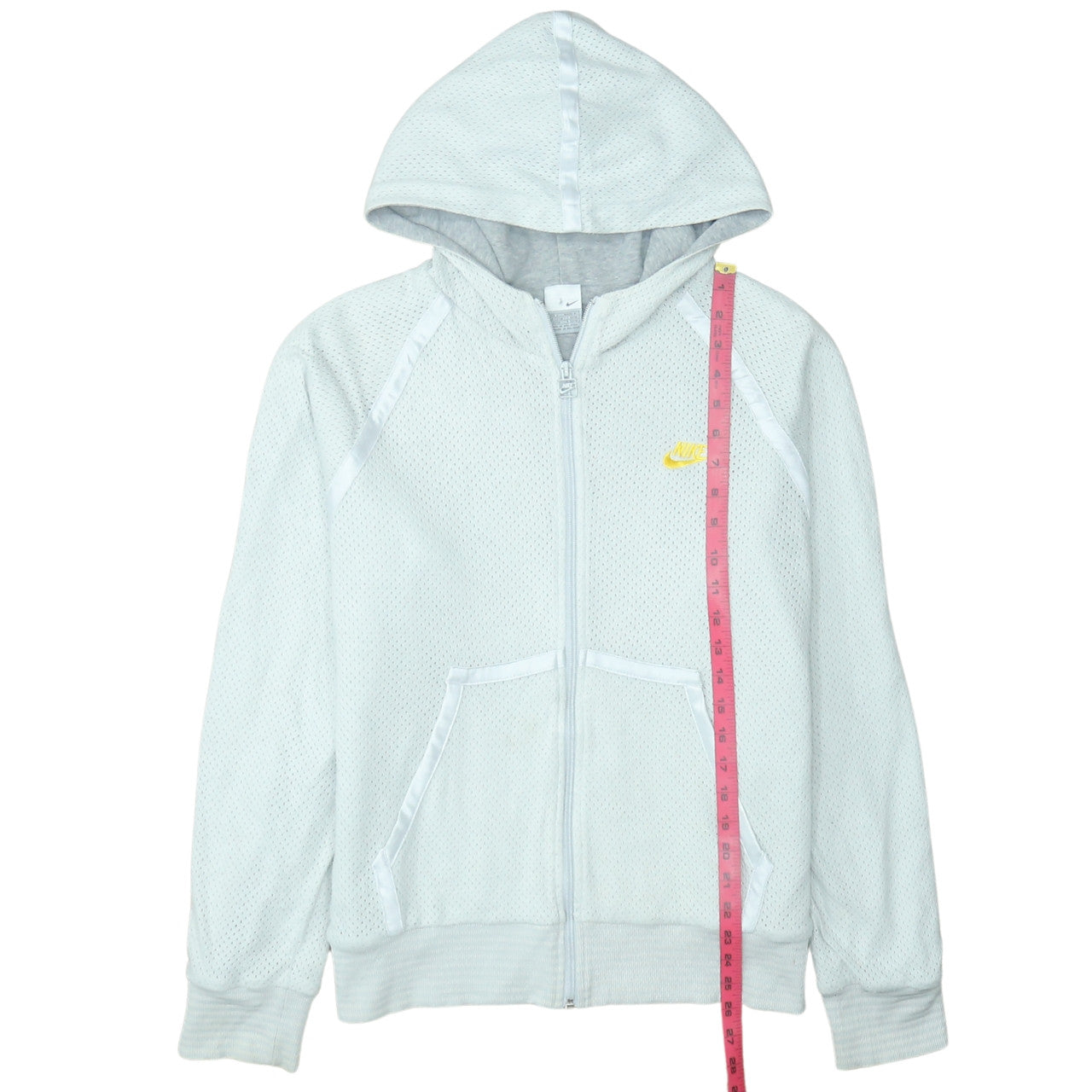 Nike Men's Grey Full Zip Hooded Sweatshirt L Sports Logo