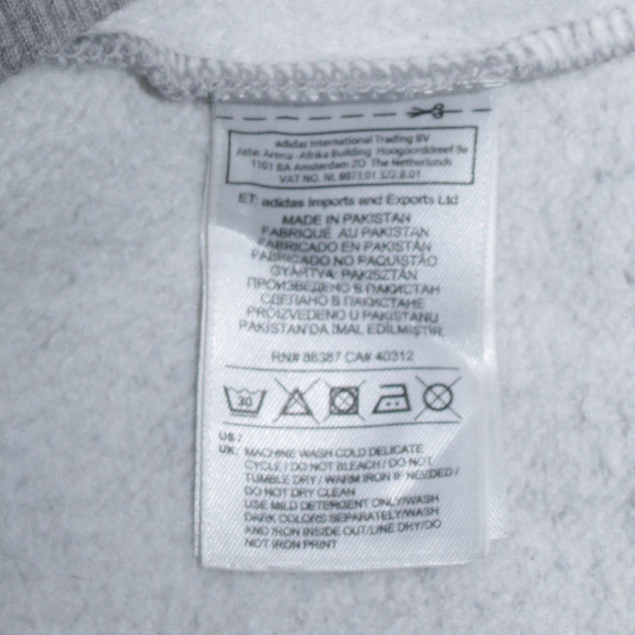 Adidas Men's Grey Pullover Hoodie Small Trefoil Logo Sweatshirt