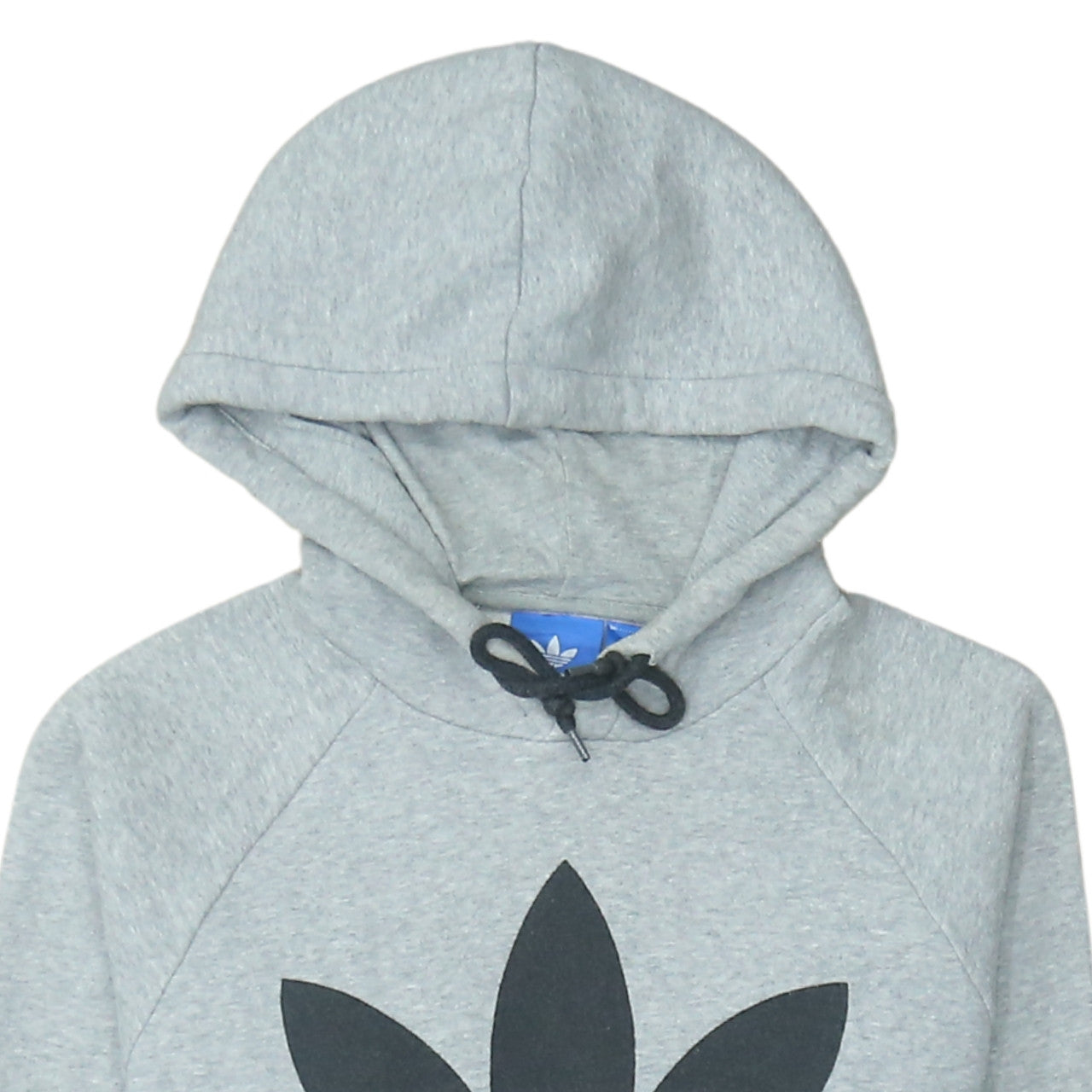 Adidas Men's Grey Pullover Hoodie Small Trefoil Logo Sweatshirt