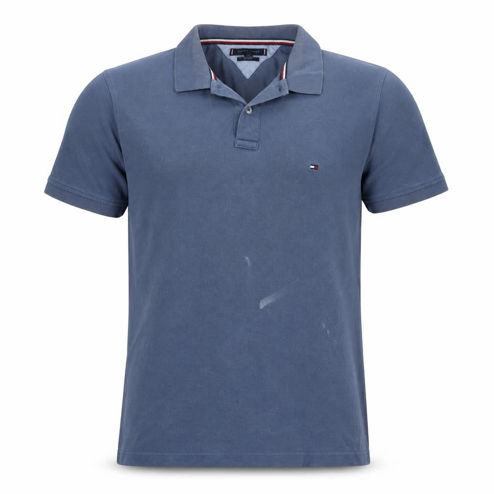 Tommy Hilfiger Men's Blue Slim Fit Cotton Polo Shirt XL