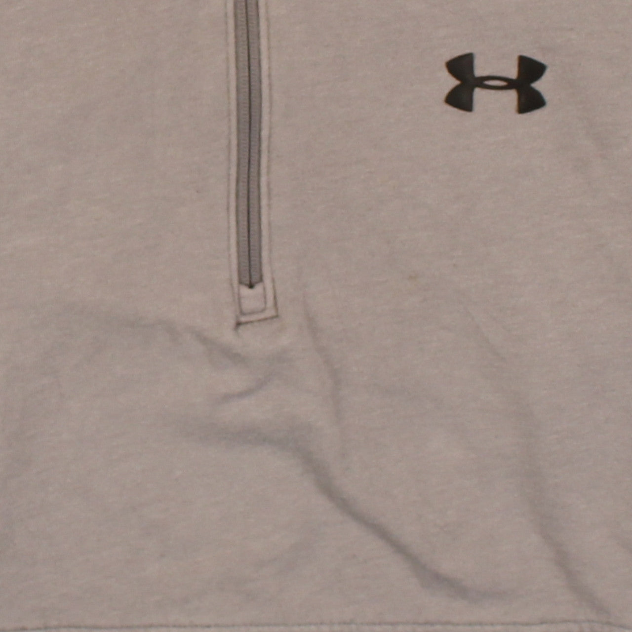 Under Armour Mens Beige 1/2 Zip Hoodie L Regular Fit Sports Fleece