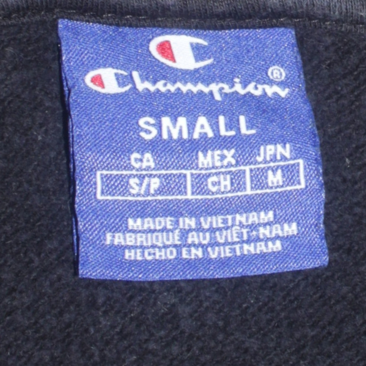 Champion Men's Black Small Pullover Hoodie Cotton Logo Sweatshirt