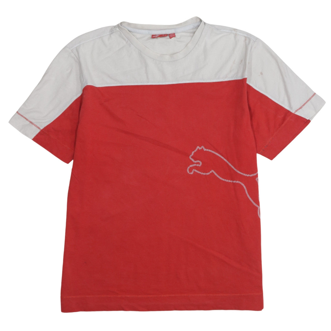 Puma Men's Red XL Colourblock Sports Crew Neck T-Shirt
