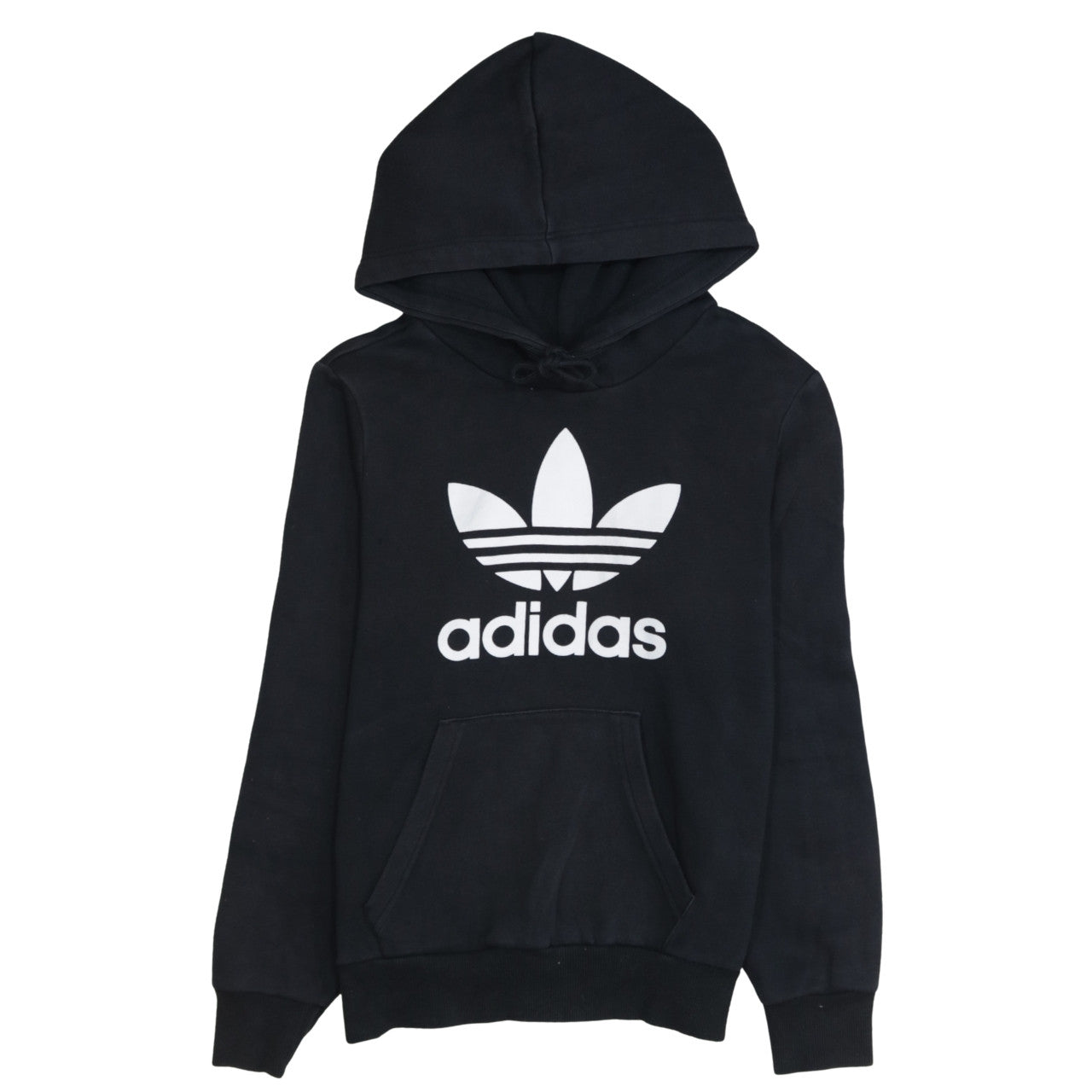 Adidas Womens Black Size 12 Pullover Hoodie with Logo Print