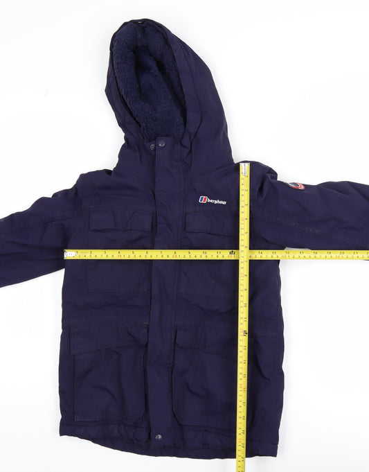 Berghaus Boys Blue Hooded Waterproof Parka Coat 9-10 Years