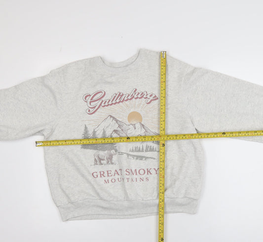 Hollister Womens Grey Gatlinburg Great Smoky Mountains Pullover Sweatshirt XXS