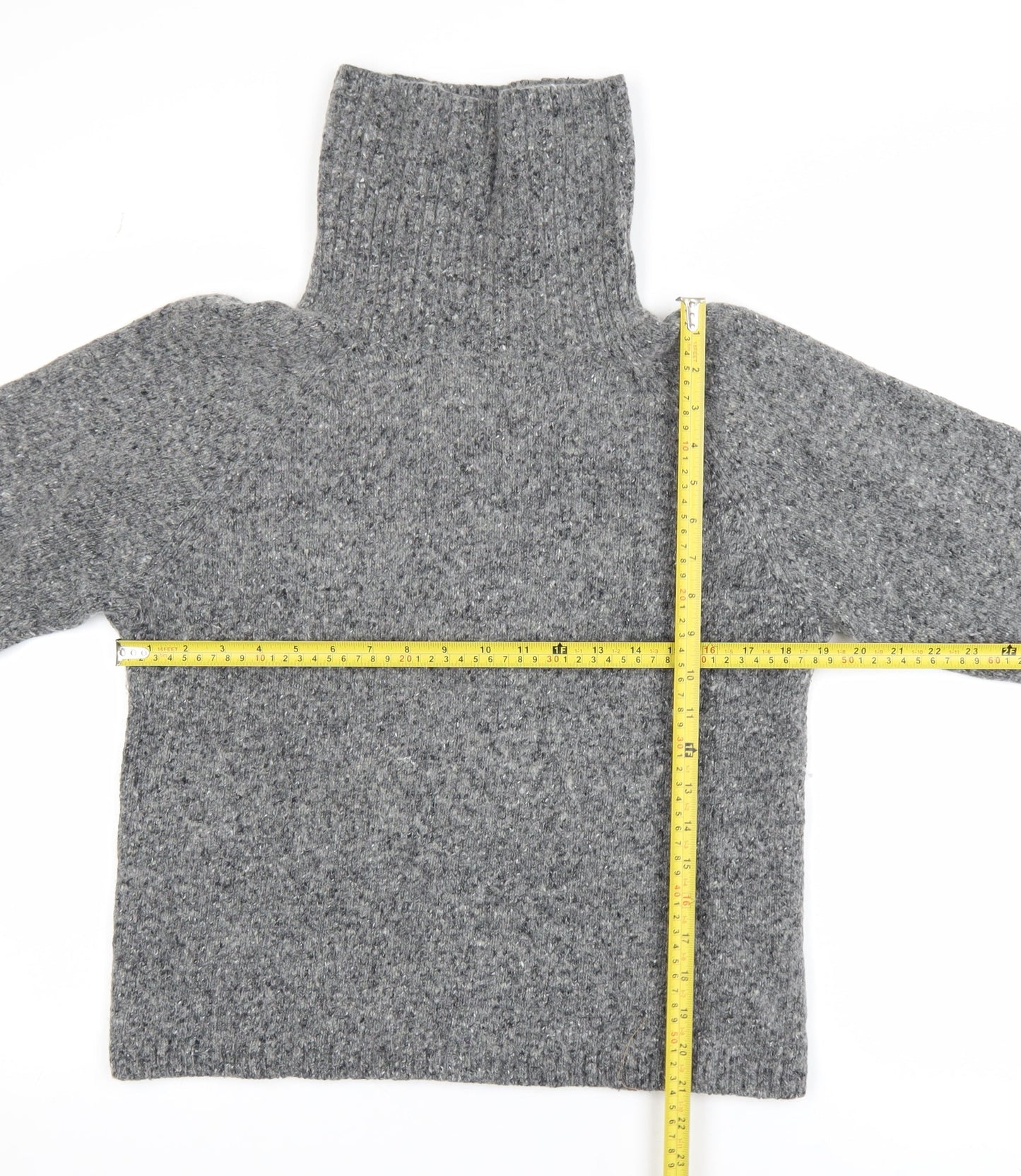 GAP Womens Grey Wool Alpaca Roll Neck Chunky Knit Jumper M