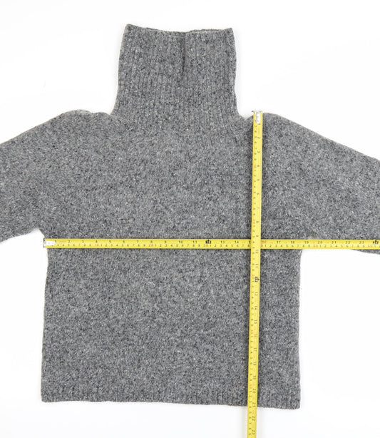 GAP Womens Grey Wool Alpaca Roll Neck Chunky Knit Jumper M